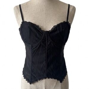 Black Corset Top Women's Medium MUSERA Whimsigoth Steampunk Festival Goth NWT